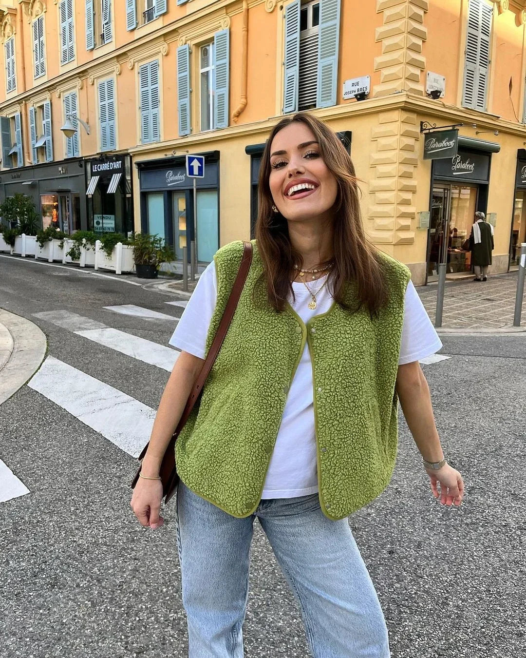 Damen Weste Ärmellos Lockerer Schnitt Kuschelig Warm Vielseitig Layering für Herbst Frühling 1