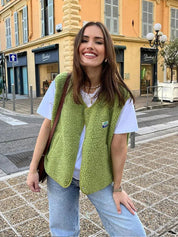 Damen Weste Ärmellos Lockerer Schnitt Kuschelig Warm Vielseitig Layering für Herbst Frühling 2