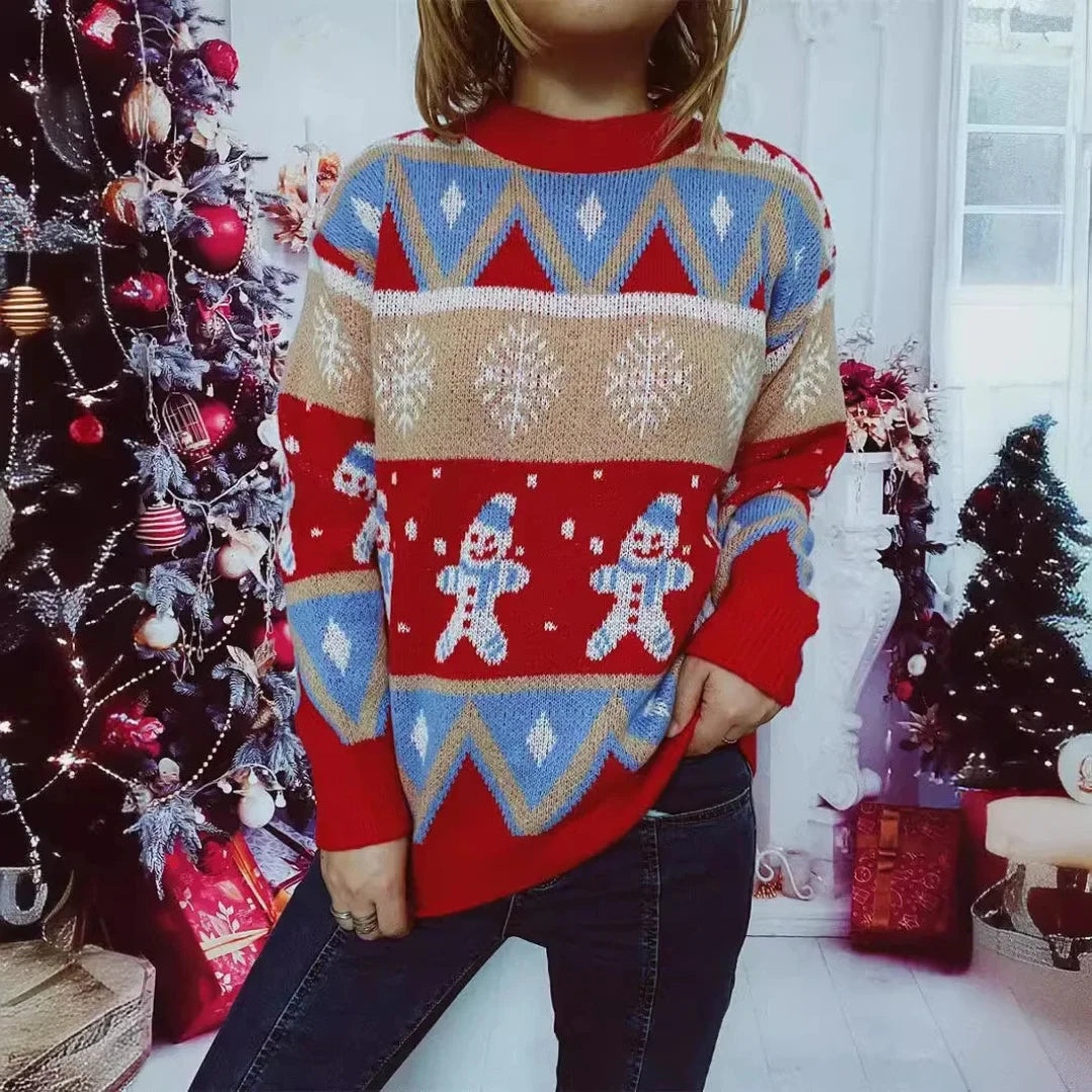 Damenpullover Festlich Gemütlich Acrylmischung für Weihnachtsfeiern 0