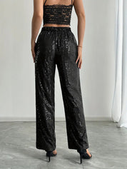 Damenweite Beinhose Festlich Pailletten Glamour 2