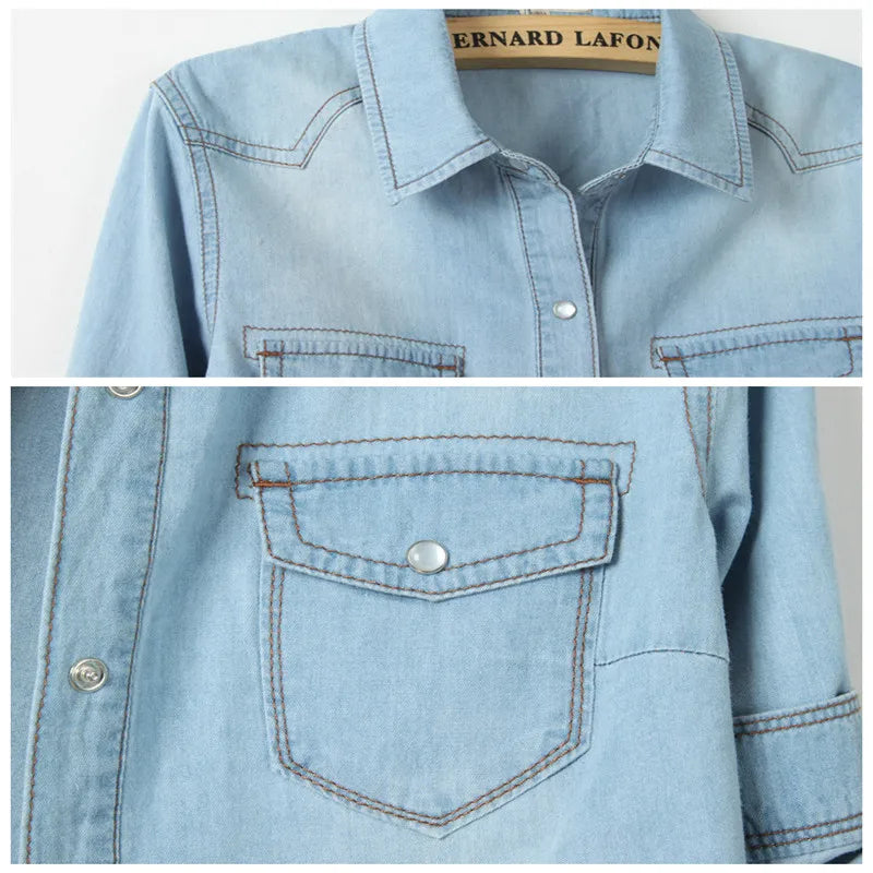 SAPPHIRE | Avslappnad denim-cropped-topp