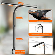 Desklight - Moderne LED -Schreibtischlampe mit zwei Kopf, stilvolle Bürobeleuchtung 3