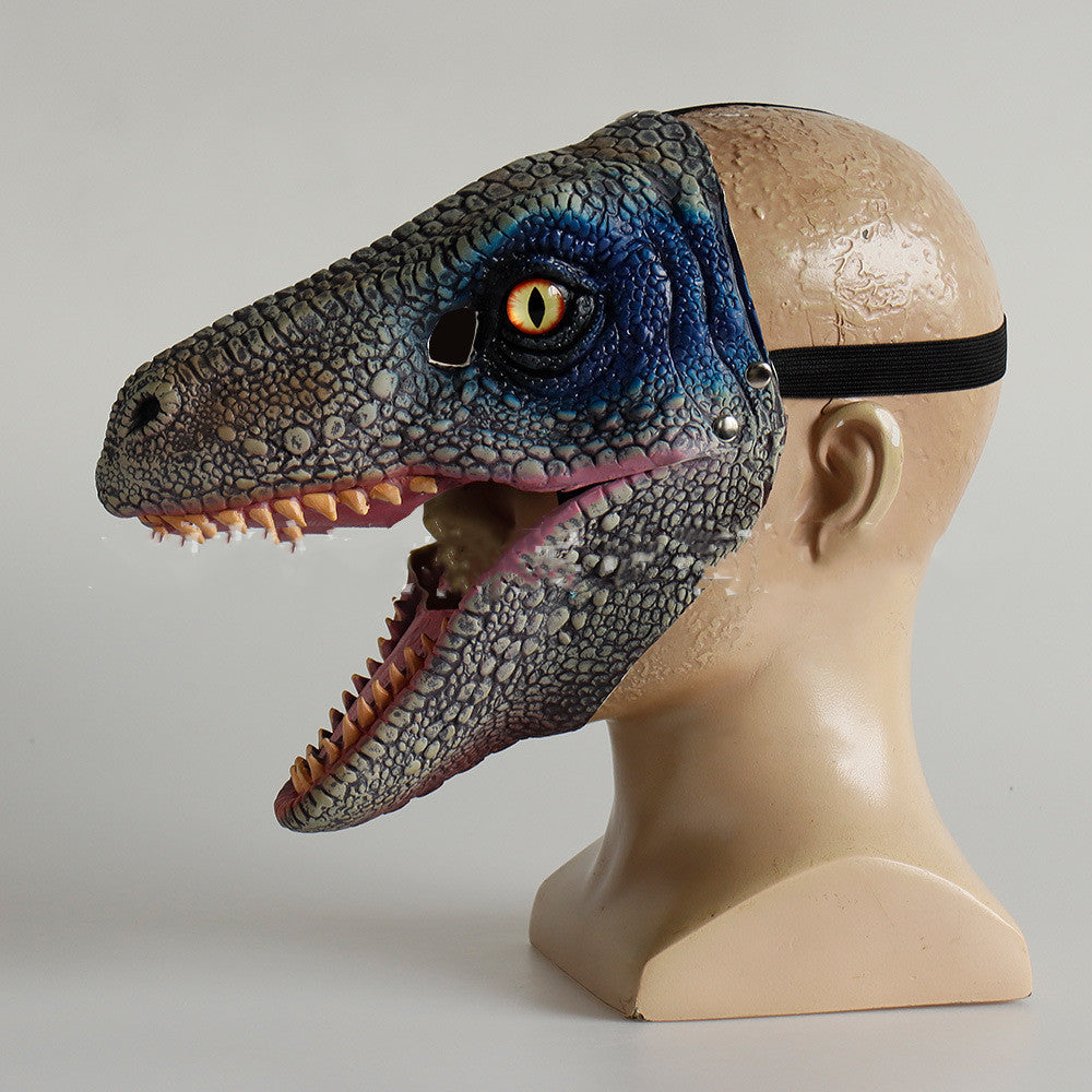 Dinosaurier beweglichen Mund Latex Maske Kopfbedeckung Halloween Party Cos Requisiten 2