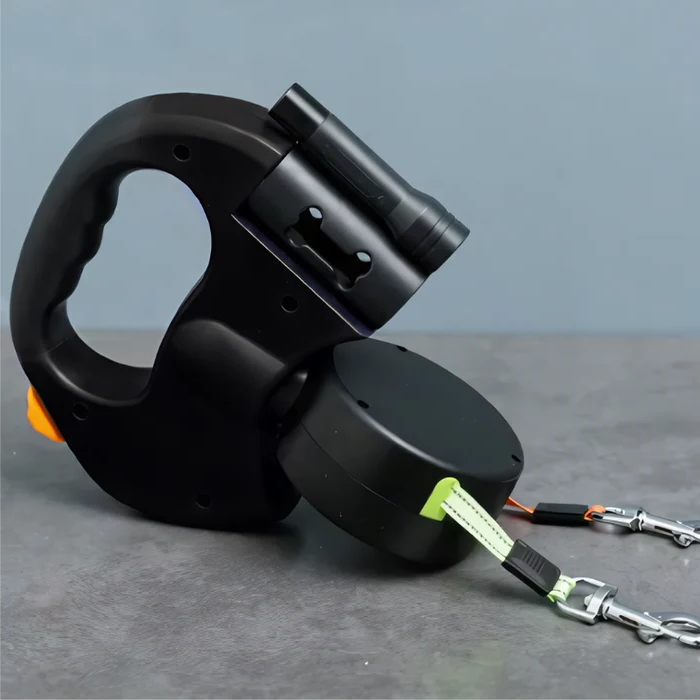 Doppelhund -Leine - TangleFree - LED -Licht & 360 ° drehen 0