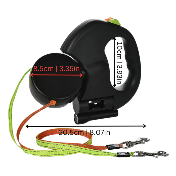 Doppelhund -Leine - TangleFree - LED -Licht & 360 ° drehen 1