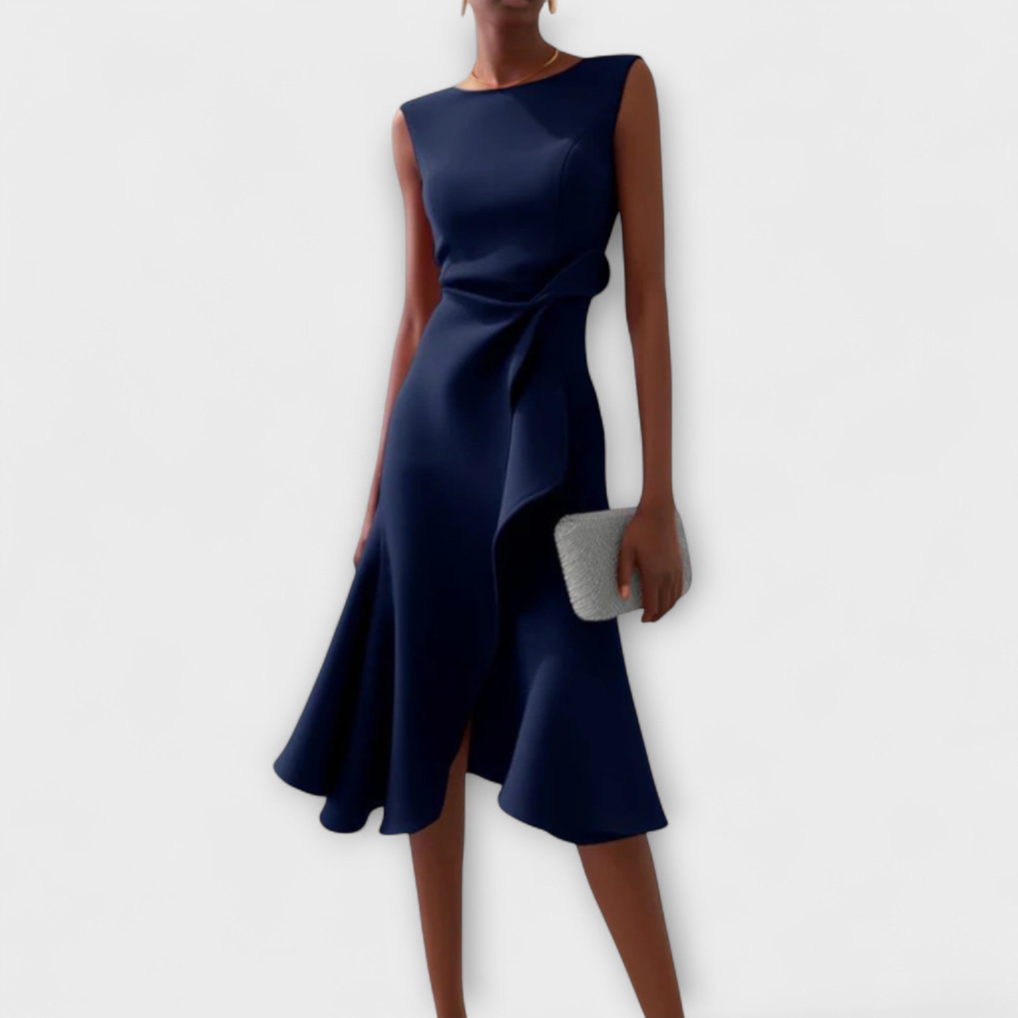 Drapiertes asymmetrisches Midikleid für Damen – Elegantes Sommerkleid 1