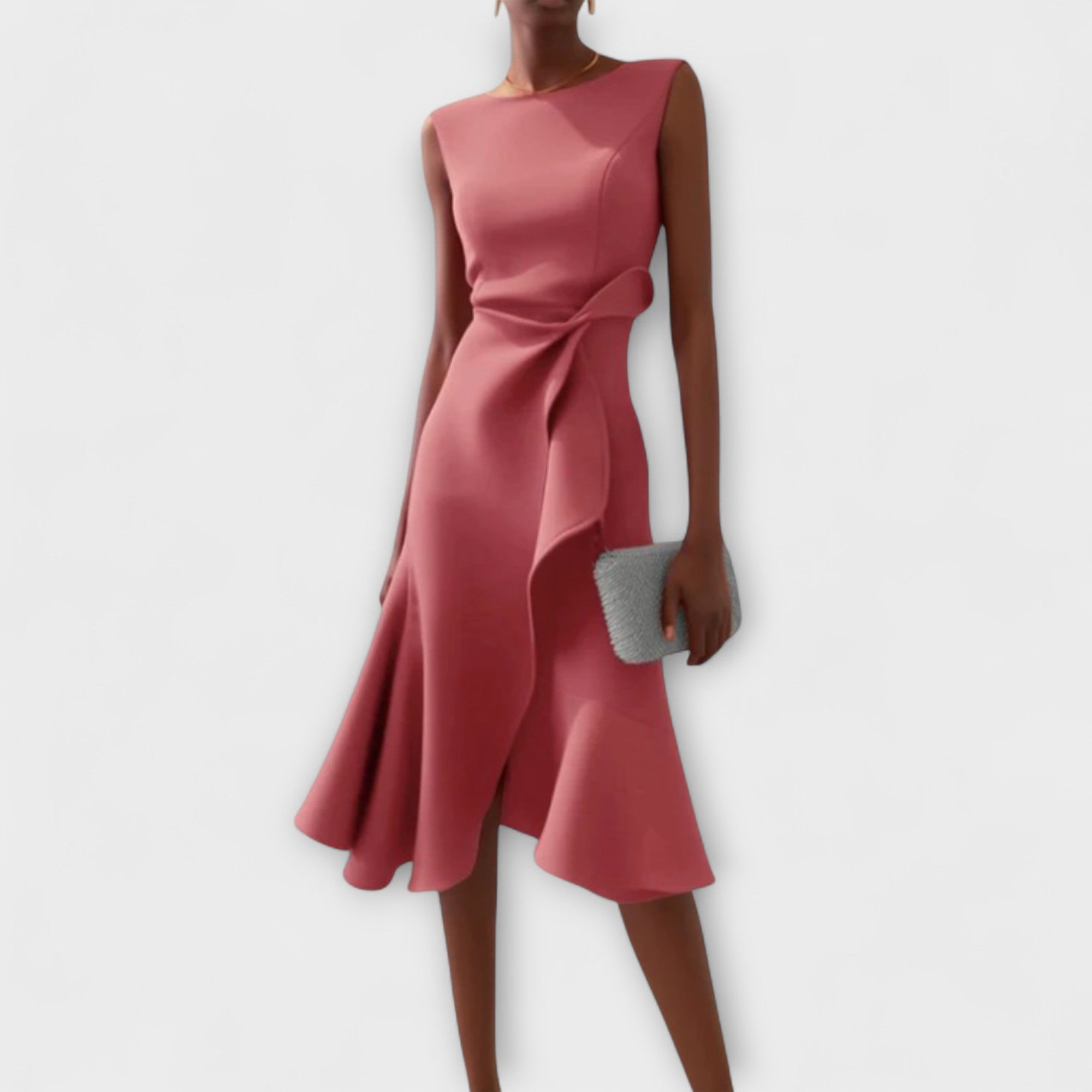 Drapiertes asymmetrisches Midikleid für Damen – Elegantes Sommerkleid 2