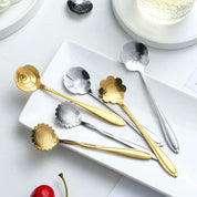 Edelstahl Teelöffel Set 8-teilig Mit Floralem Griffdesign, Rostfrei & Spülmaschinenfest 6
