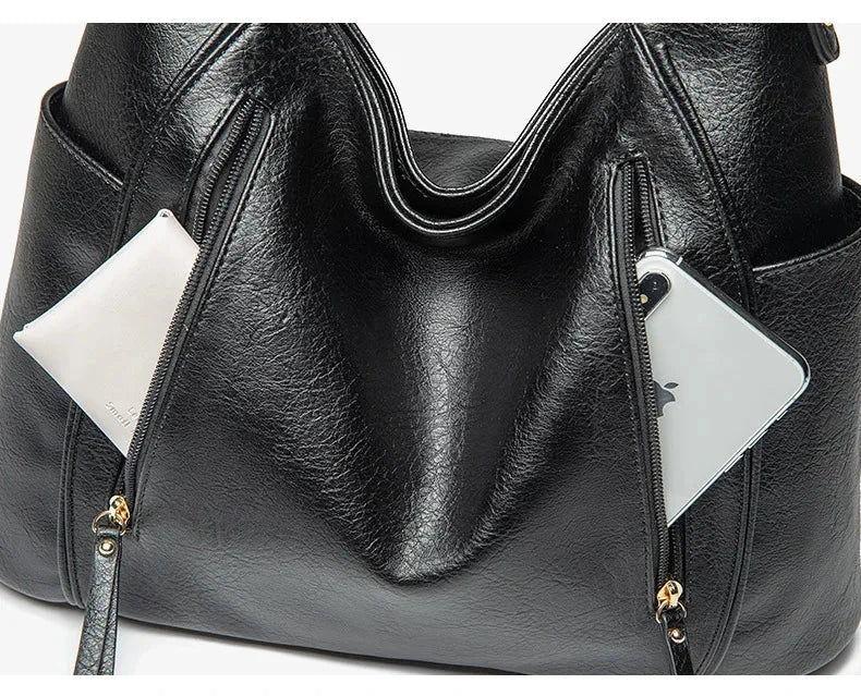 Elegante Damen-Schultertasche, geräumig, aus PU 8