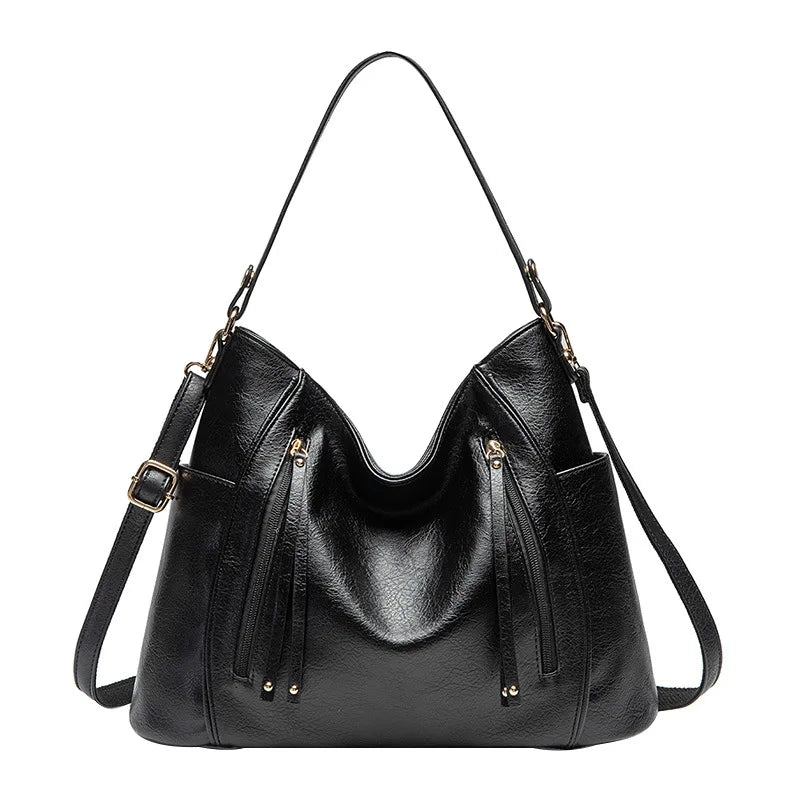 Elegante Damen-Schultertasche, geräumig, aus PU 9