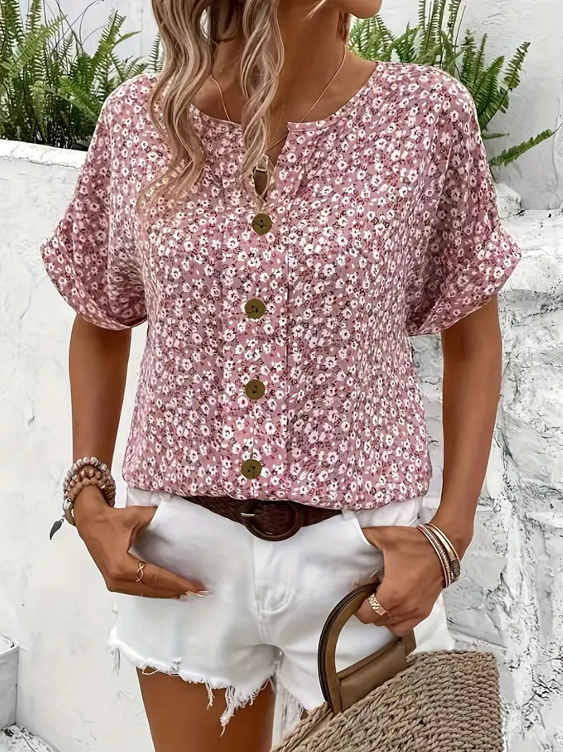 Elegante Damenbluse Mit Blumendruck – Leicht, Luftig Und Vielseitig Für Sommerliche Anlässe 3