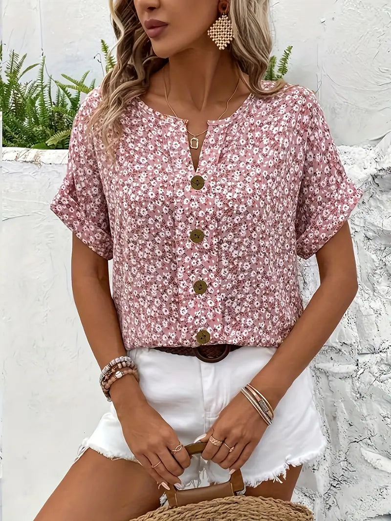 Elegante Damenbluse Mit Blumendruck – Leicht, Luftig Und Vielseitig Für Sommerliche Anlässe 4