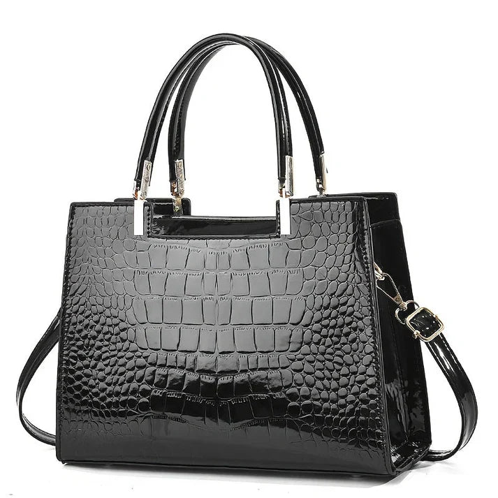 Elegante Damenhandtasche aus echtem Leder mit stilvollem Hochglanzfinish 3
