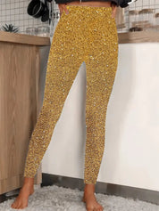 Elegante Hose Damen Pailletten Glamour Schmaler Schnitt Polyester 2