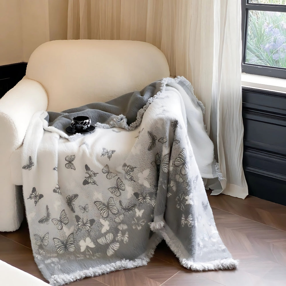 Elegante Kuscheldecke mit Jacquard-Design für Damen und Herren aus Nylon-Polyester-Mischung 3