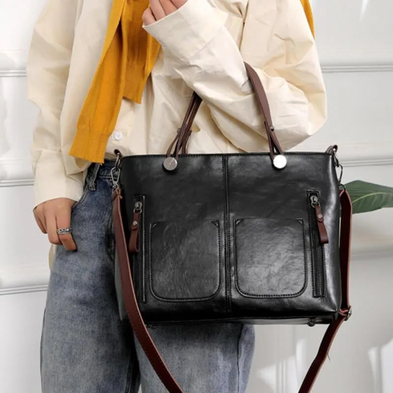 Elegante Vintage-Handtasche für Damen aus strapazierfähigem Stoff 5