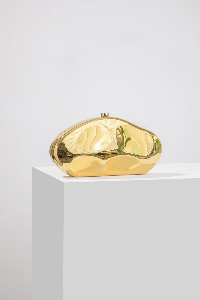 Elegante, strukturierte Damen-Clutch in Goldoptik – Luxus 1