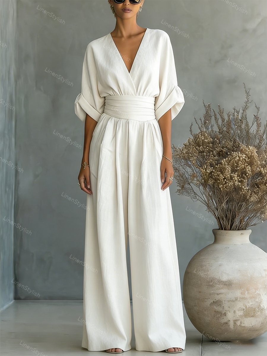 Eleganter Damen-Overall mit V-Ausschnitt für jeden Anlass 0