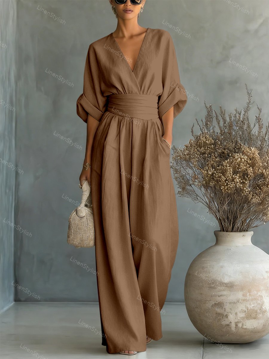 Eleganter Damen-Overall mit V-Ausschnitt für jeden Anlass 10