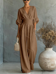 Eleganter Damen-Overall mit V-Ausschnitt für jeden Anlass 10