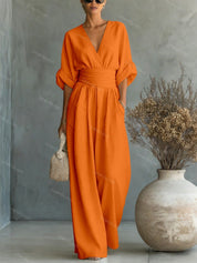 Eleganter Damen-Overall mit V-Ausschnitt für jeden Anlass 13