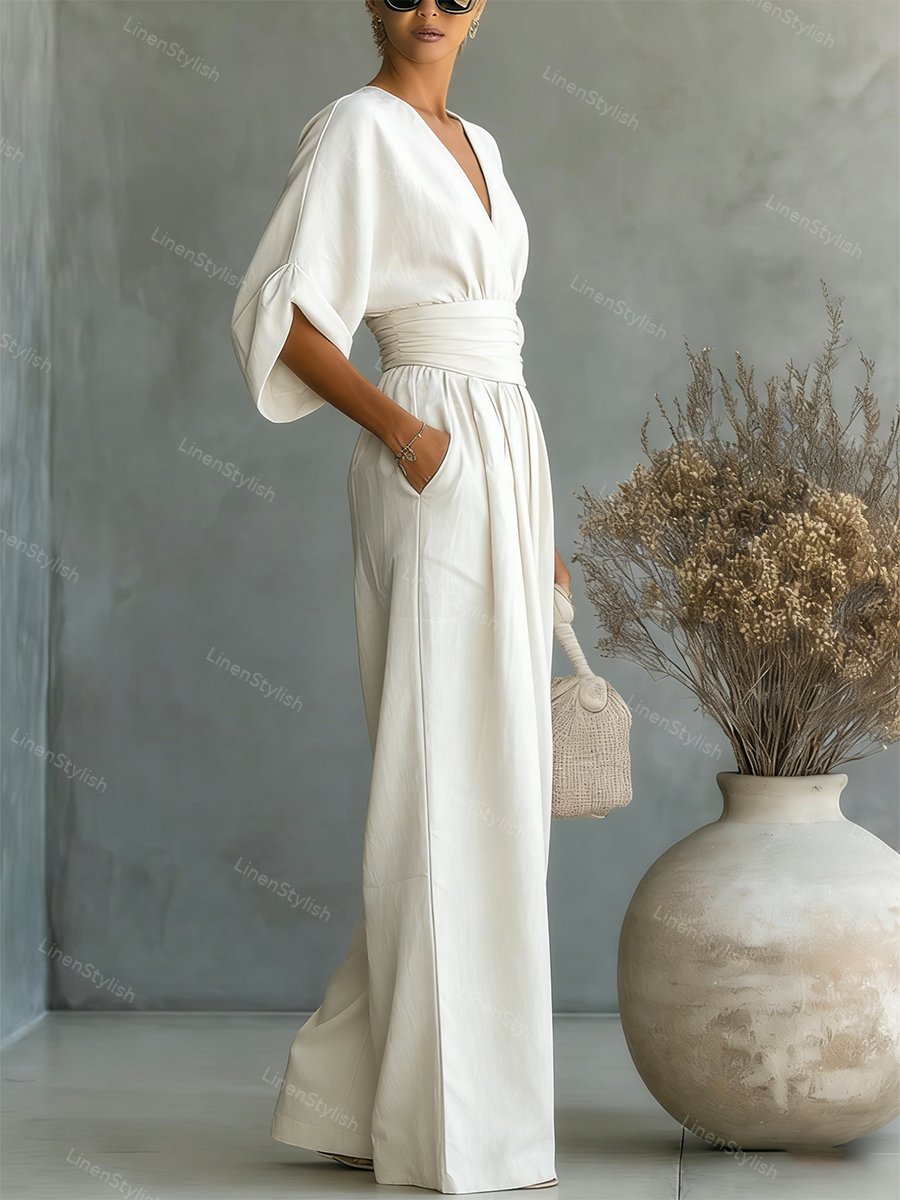 Eleganter Damen-Overall mit V-Ausschnitt für jeden Anlass 5