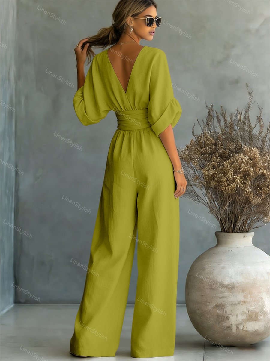 Eleganter Damen-Overall mit V-Ausschnitt für jeden Anlass 7