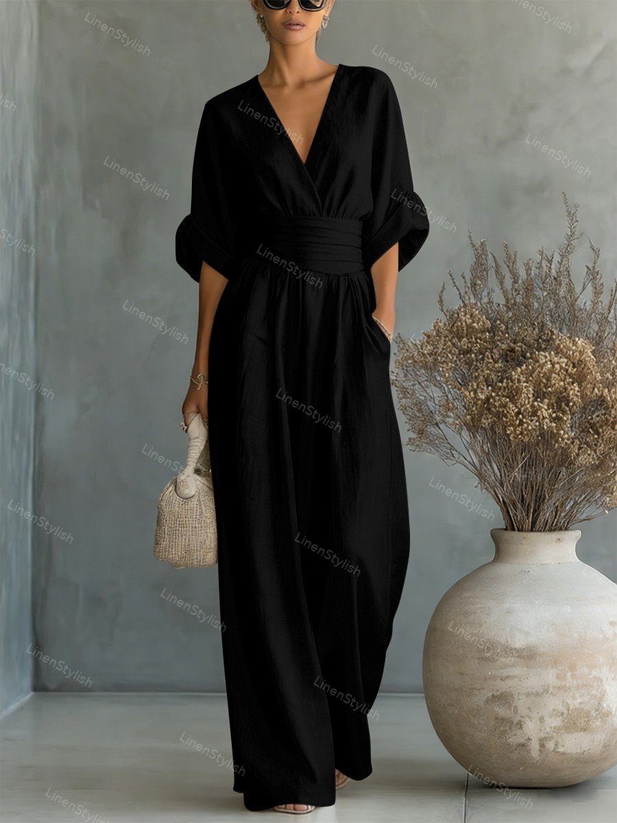 Eleganter Damen-Overall mit V-Ausschnitt für jeden Anlass 8