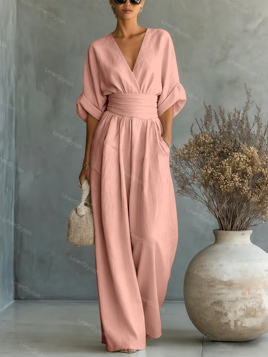 Eleganter Damen-Overall mit V-Ausschnitt für jeden Anlass 9