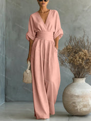 Eleganter Damen-Overall mit V-Ausschnitt für jeden Anlass 9