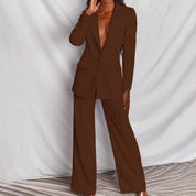 Eleganter Damen Blazer und Hosenanzug für Herbstanlässe 12