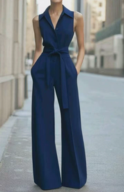 Eleganter Damen Overall Mit Ärmellosem Reversausschnitt & Weitem Bein – Stilvoll Für Jeden Anlass 2