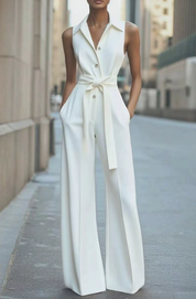 Eleganter Damen Overall Mit Ärmellosem Reversausschnitt & Weitem Bein – Stilvoll Für Jeden Anlass 5