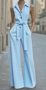 Eleganter Damen Overall Mit Ärmellosem Reversausschnitt & Weitem Bein – Stilvoll Für Jeden Anlass 6
