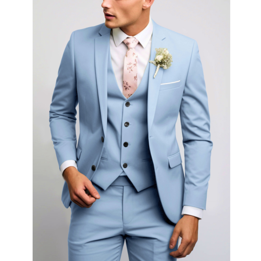 Eleganter Dreiteiliger Anzug Herren Mit Weste Für Formelle Anlässe - Stilvolle Herrenanzüge Für Hochzeiten Und Meetings 0