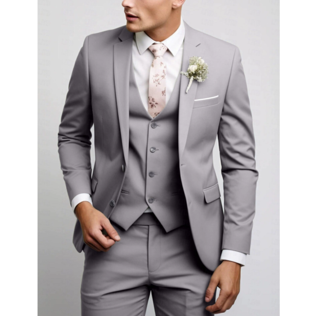 Eleganter Dreiteiliger Anzug Herren Mit Weste Für Formelle Anlässe - Stilvolle Herrenanzüge Für Hochzeiten Und Meetings 4