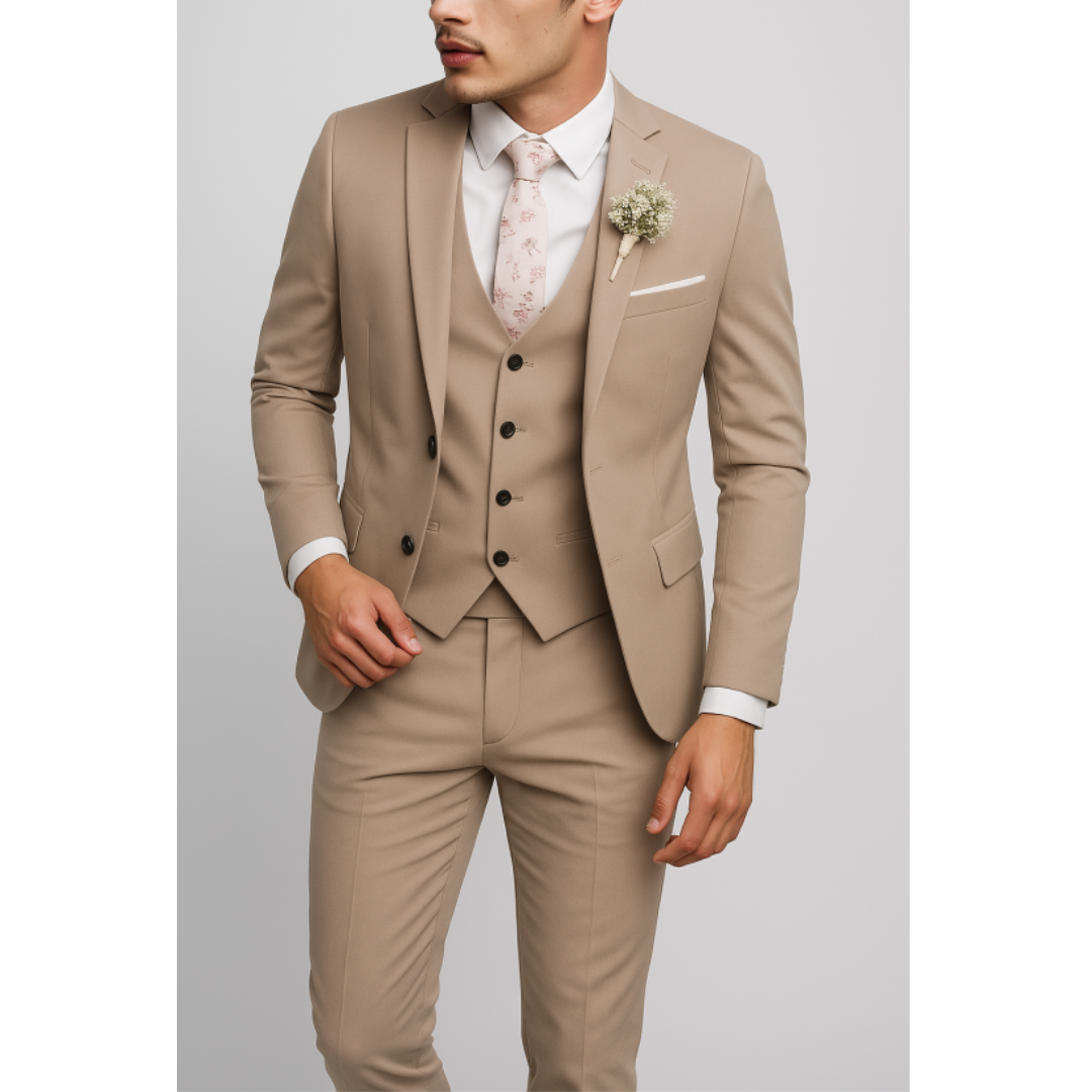 Eleganter Dreiteiliger Anzug Herren Mit Weste Für Formelle Anlässe - Stilvolle Herrenanzüge Für Hochzeiten Und Meetings 5