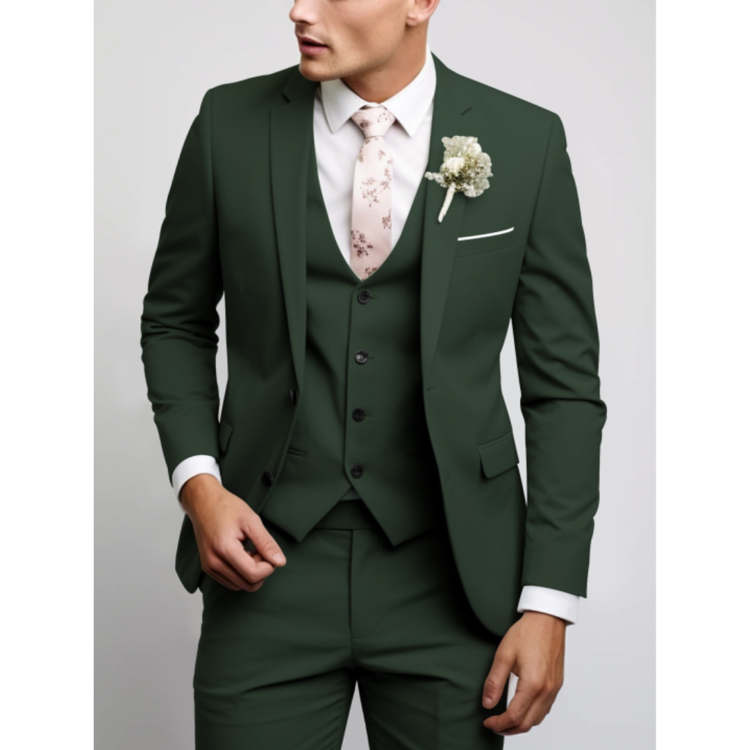 Eleganter Dreiteiliger Anzug Herren Mit Weste Für Formelle Anlässe - Stilvolle Herrenanzüge Für Hochzeiten Und Meetings 7