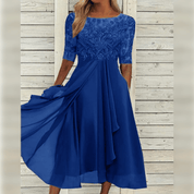 Elegantes Abendkleid mit Spitzendetails und 3/4-Ärmeln für besondere Anlässe 5