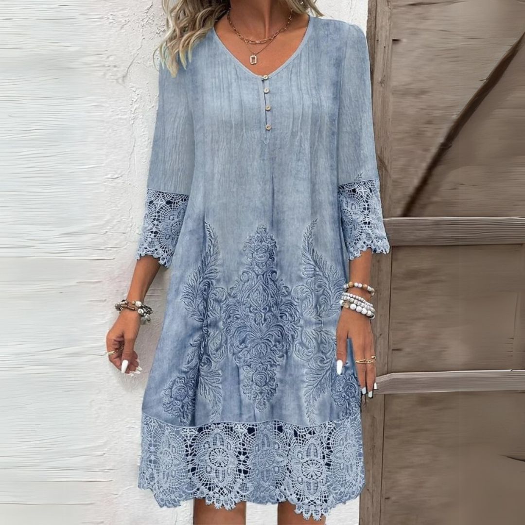 Elegantes Blumen-Midikleid für Damen Sommerkleid bequem und stilvoll Hochzeit 0