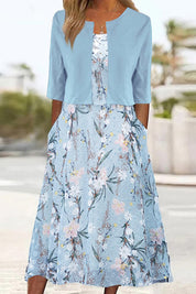 Elegantes Blumenkleid Damen – Festliches Midi-Kleid für Sommerveranstaltungen und besondere Anlässe 0
