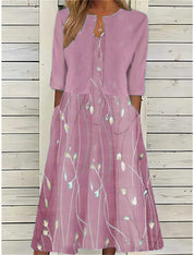 Elegantes Blumenkleid Damen – Festliches Midi-Kleid für Sommerveranstaltungen und besondere Anlässe 4