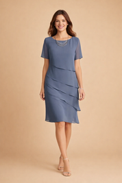 Elegantes Chiffonkleid für Damen mit entspannter Passform für Frühling und Sommer 1
