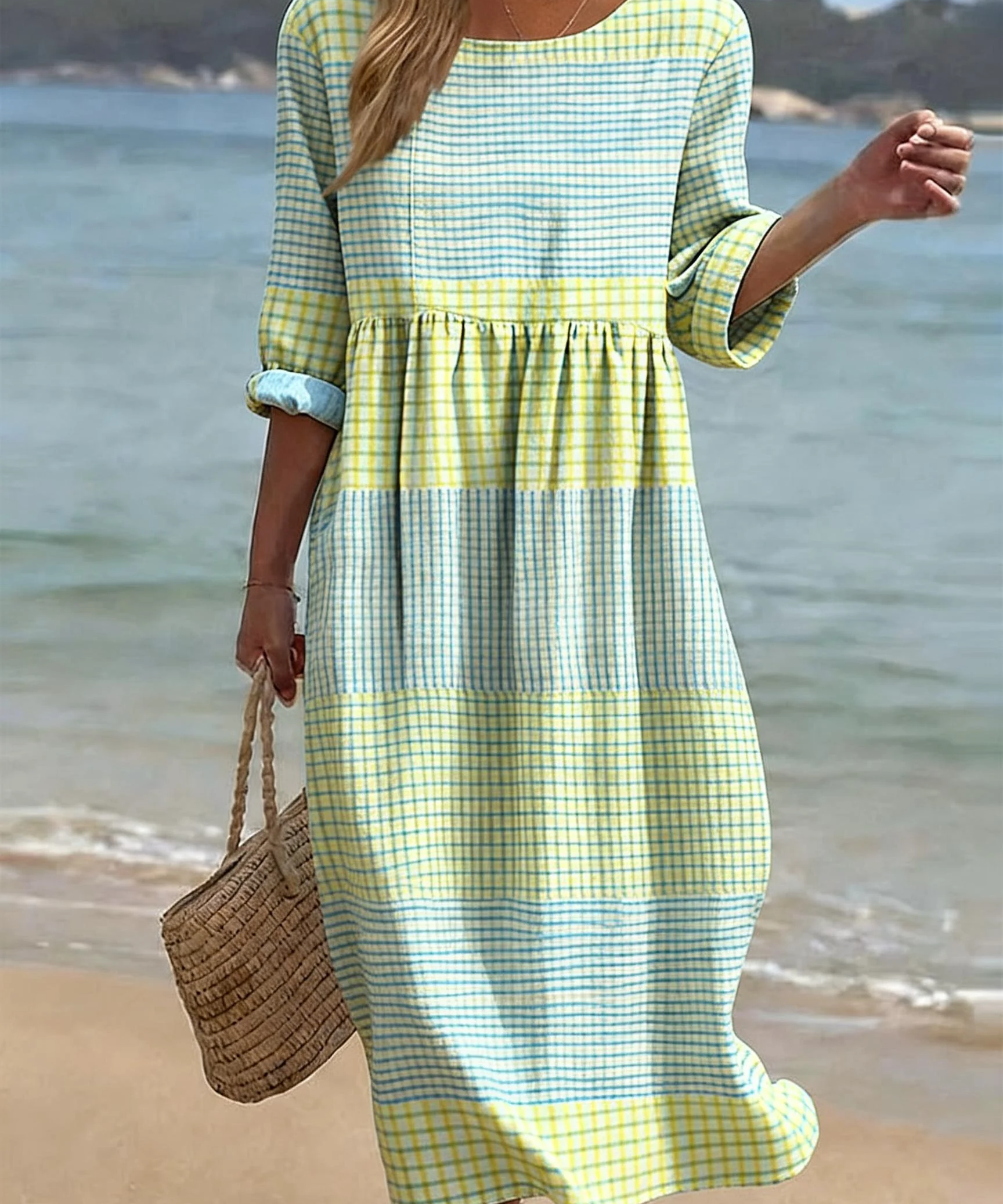 Elegantes Damen Kleid mit Halben Ärmeln – Stilvolles Sommerkleid für Warme Tage 0
