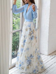 Elegantes Damen Maxikleid mit Blumendruck für Sommer und Freizeit 1