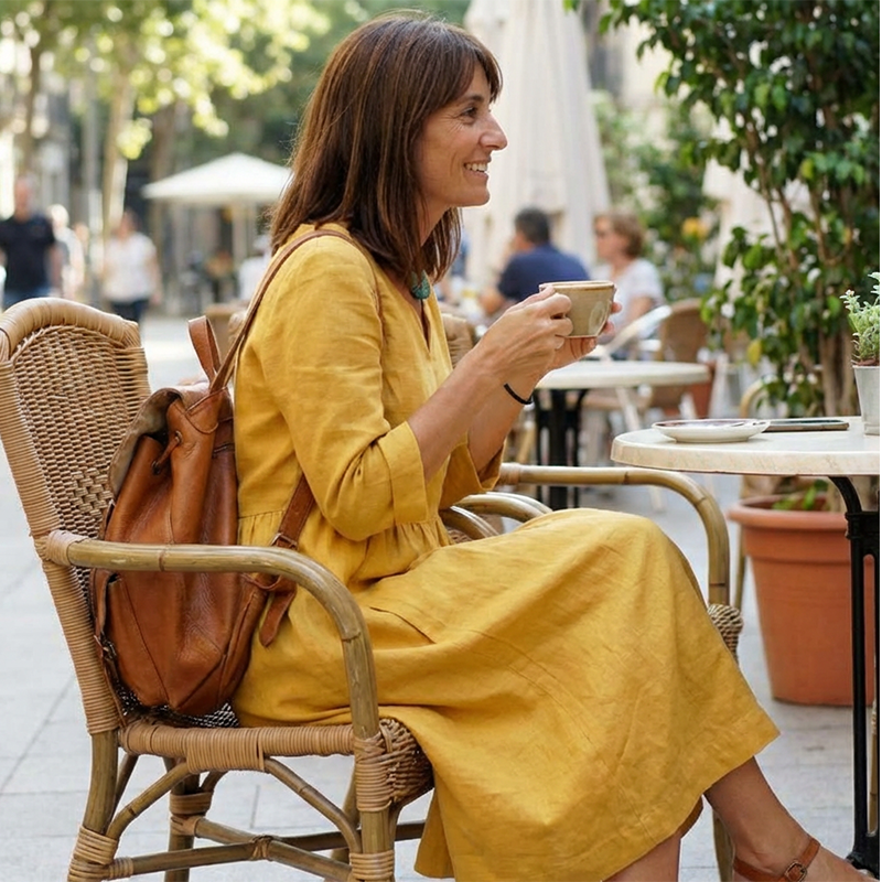 Elegantes Damen Midi Kleid mit V-Ausschnitt und 3/4-Ärmeln für den Sommer 3