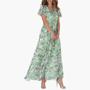 Elegantes Damen Midikleid mit Rundhalsausschnitt für Sommer und festliche Anlässe 2