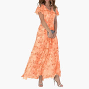 Elegantes Damen Midikleid mit Rundhalsausschnitt für Sommer und festliche Anlässe 4