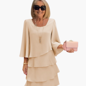 Elegantes Damen Sommerkleid mit langen Ärmeln und Rundhalsausschnitt für warme Tage 3