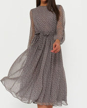 Elegantes Damenkleid mit A-Linie und langen Ärmeln für den Alltag 0
